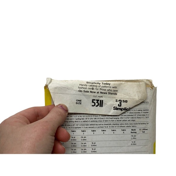 Simplicity 5311 Quilted Sewing Accessories & Wall Hangings Sewing Pattern Uncut - Picture 6 of 6